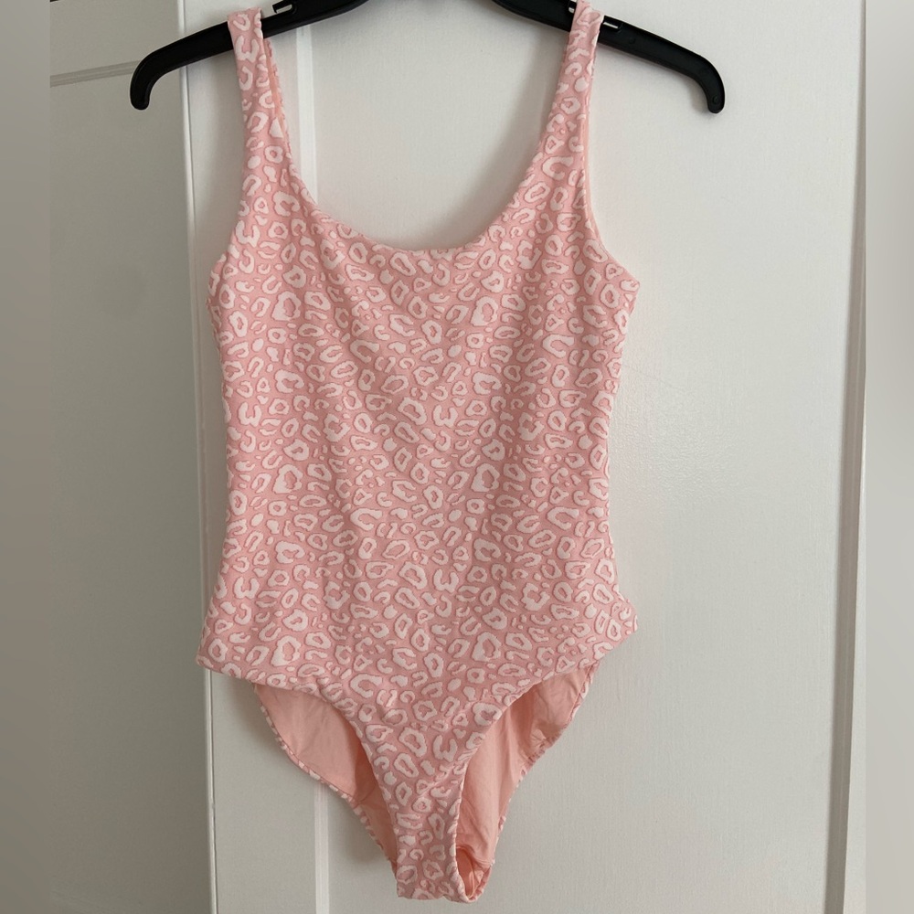 Onia Pink Animal Print One Piece Bathing Suit